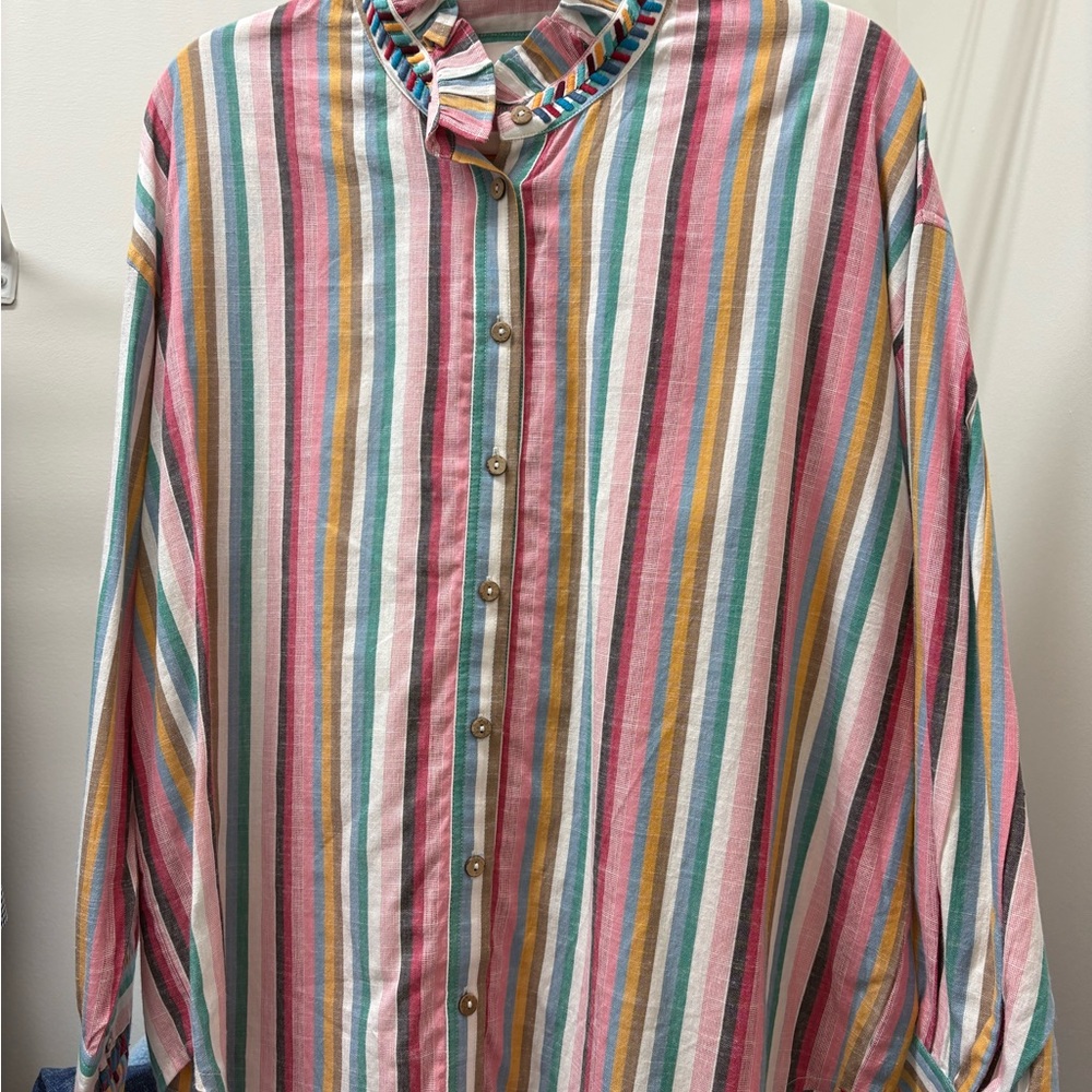 XiRENA Multicolor Stripe Button-Up Shirt
